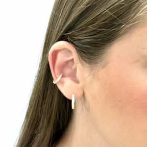 Cerchio con pietra bianca (opzione ear cuff)